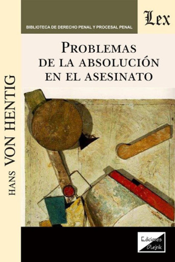 Portada del libro «Problemas de la absolución en el asesinato», de Hans Von Hentig