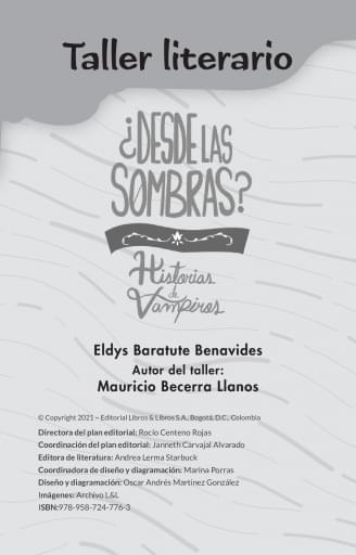 Taller Literario Desde las sombras - Historias de vampiros