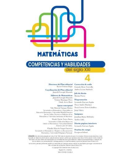 Matemáticas 4 Competencias y Habilidades Siglo XXI