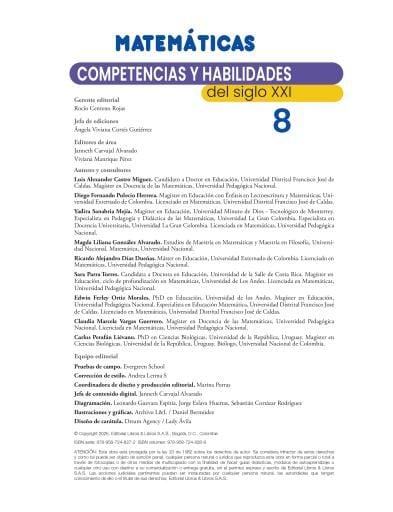 Matemáticas 8 Competencias y Habilidades Siglo XXI