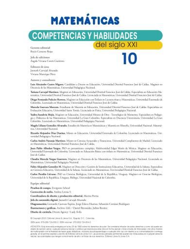Matemáticas 10 Competencias y Habilidades Siglo XXI