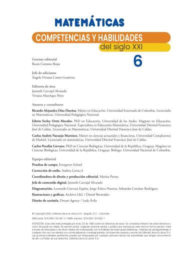 Matemáticas 6 Competencias y Habilidades Siglo XXI
