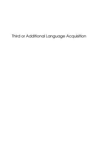 Third or Additional Language Acquisition