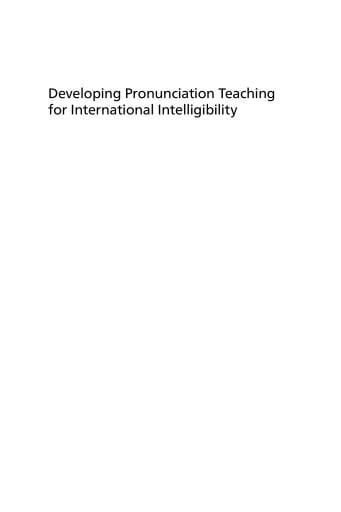 Portada del libro «Developing Pronunciation Teaching for International Intelligibility», de Jim Y. H. Chan, Margaret M. Lo