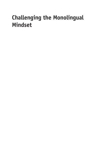 Portada del libro «Challenging the Monolingual Mindset»
