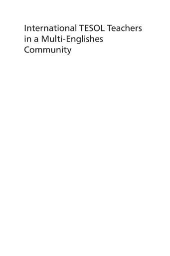 Portada del libro «International TESOL Teachers in a Multi-Englishes Community», de Phan Le Ha, Othman Z. Barnawi