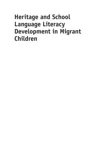 Portada del libro «Heritage and School Language Literacy Development in Migrant Children»