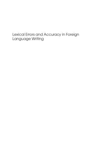 Lexical Errors and Accuracy in Foreign Language Writing