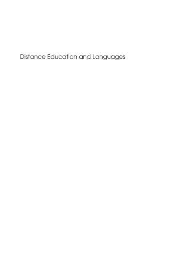 Portada del libro «Distance Education and Languages»