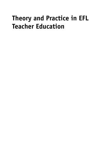 Portada del libro «Theory and Practice in EFL Teacher Education»