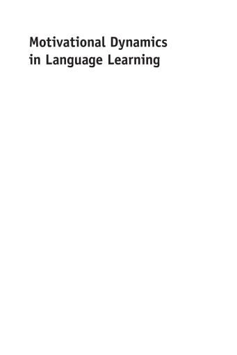 Portada del libro «Motivational Dynamics in Language Learning»