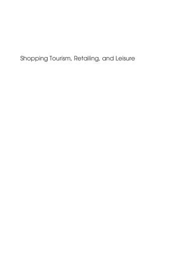 Portada del libro «Shopping Tourism, Retailing and Leisure», de Dallen J. Timothy