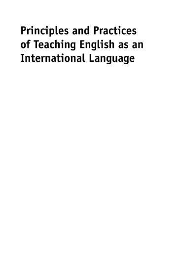 Portada del libro «Principles and Practices of Teaching English as an International Language»