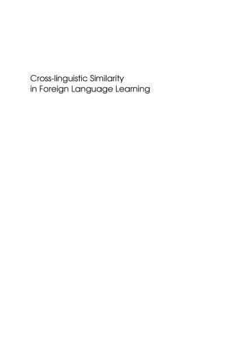 Cross-linguistic Similarity in Foreign Language Learning