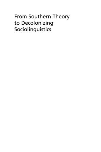 Portada del libro «From Southern Theory to Decolonizing Sociolinguistics»