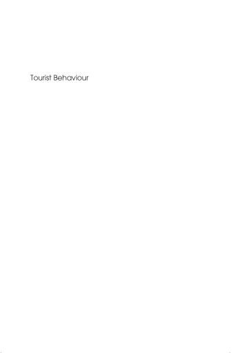 Portada del libro «Tourist Behaviour», de Philip L. Pearce