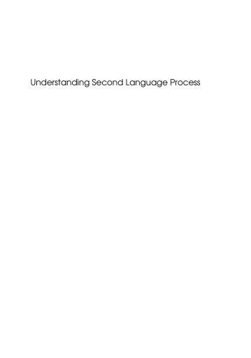Understanding Second Language Process