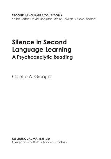Silence in Second Language Learning