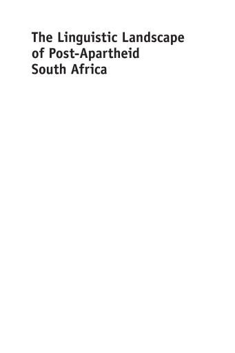 Portada del libro «The Linguistic Landscape of Post-Apartheid South Africa»