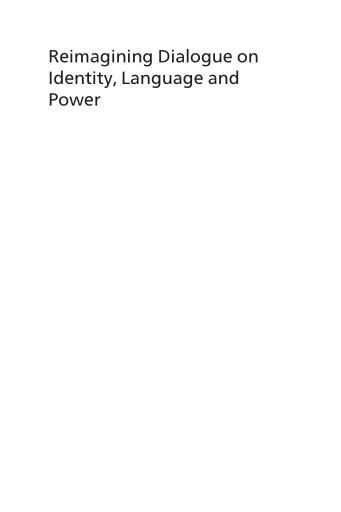 Portada del libro «Reimagining Dialogue on Identity, Language and Power»