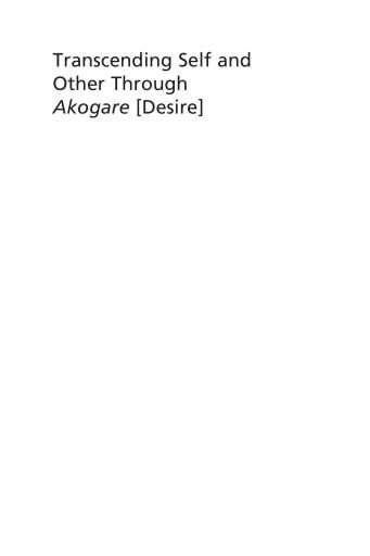 Portada del libro «Transcending Self and Other Through Akogare [Desire]»