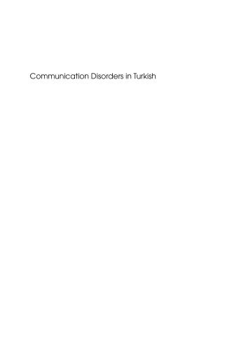 Portada del libro «Communication Disorders in Turkish»