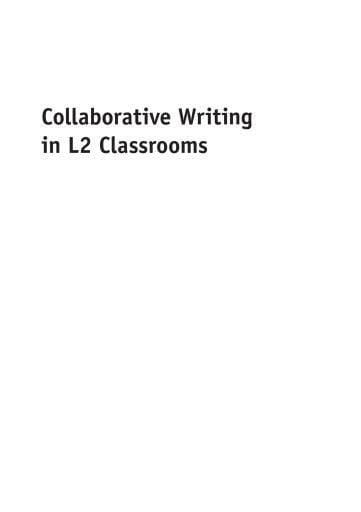 Portada del libro «Collaborative Writing in L2 Classrooms», de Neomy Storch