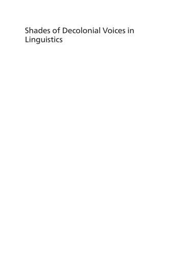 Portada del libro «Shades of Decolonial Voices in Linguistics»