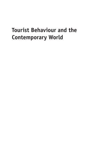 Portada del libro «Tourist Behaviour and the Contemporary World», de Philip L. Pearce
