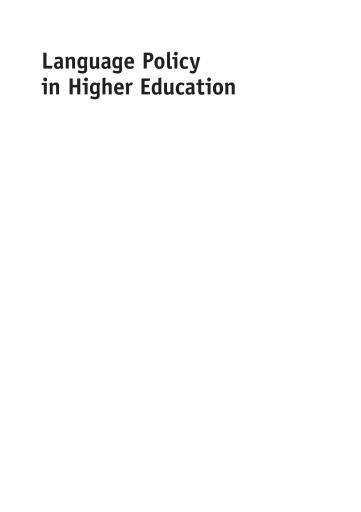 Portada del libro «Language Policy in Higher Education»