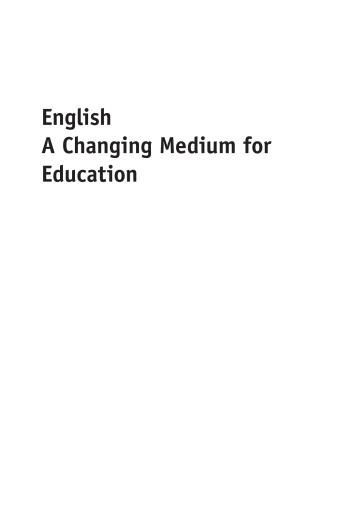 Portada del libro «English - A Changing Medium for Education»