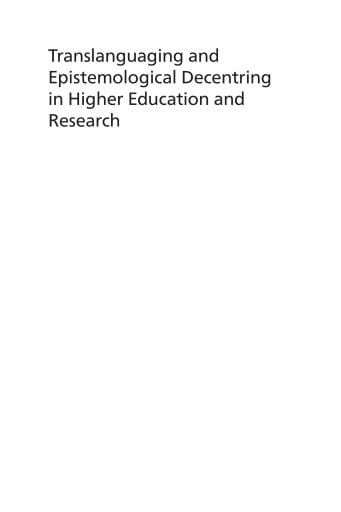 Portada del libro «Translanguaging and Epistemological Decentring in Higher Education and Research»