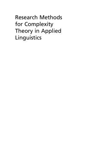 Portada del libro «Research Methods for Complexity Theory in Applied Linguistics», de Phil Hiver, Ali H. Al-Hoorie