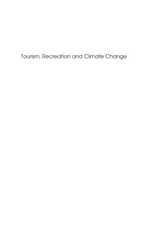 Portada del libro «Tourism, Recreation and Climate Change»