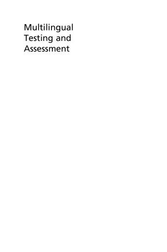 Multilingual Testing and Assessment
