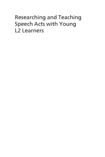 Researching and Teaching Speech Acts with Young L2 Learners