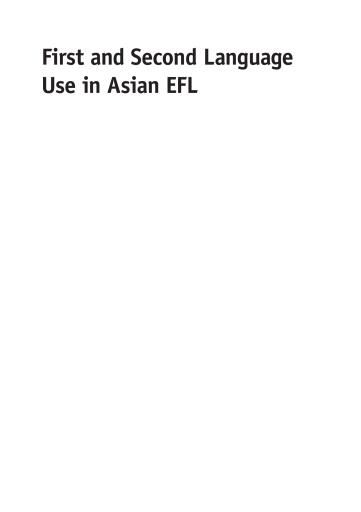 Portada del libro «First and Second Language Use in Asian EFL», de Ross Forman