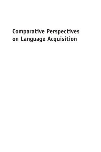 Comparative Perspectives on Language Acquisition
