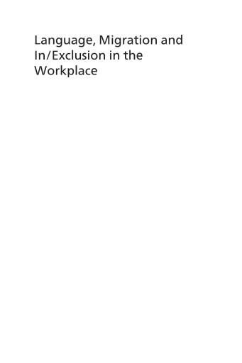 Portada del libro «Language, Migration and In/Exclusion in the Workplace»