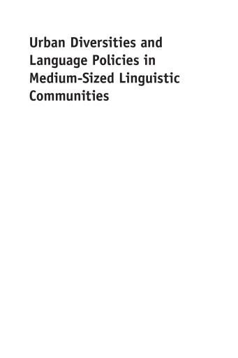 Portada del libro «Urban Diversities and Language Policies in Medium-Sized Linguistic Communities»