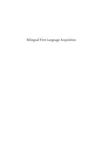Bilingual First Language Acquisition
