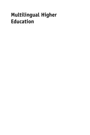 Portada del libro «Multilingual Higher Education», de Christa van der Walt