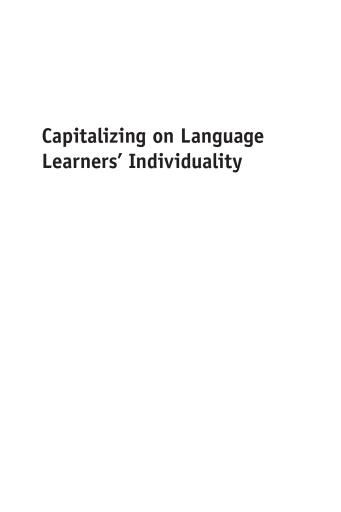 Capitalizing on Language Learners' Individuality