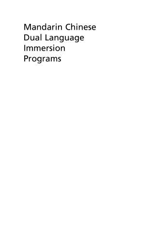 Portada del libro «Mandarin Chinese Dual Language Immersion Programs», de Ko-Yin Sung, Hsiao-Mei Tsai