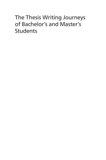 Portada del libro «The Thesis Writing Journeys of Bachelor’s and Master’s Students»