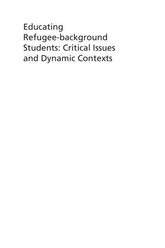 Portada del libro «Educating Refugee-background Students»