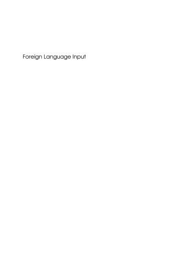 Foreign Language Input