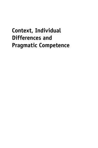 Context, Individual Differences and Pragmatic Competence