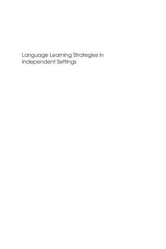 Portada del libro «Language Learning Strategies in Independent Settings»