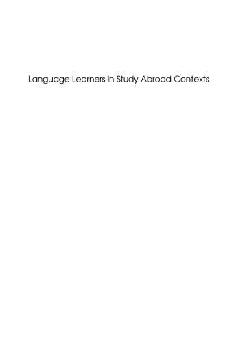Language Learners in Study Abroad Contexts